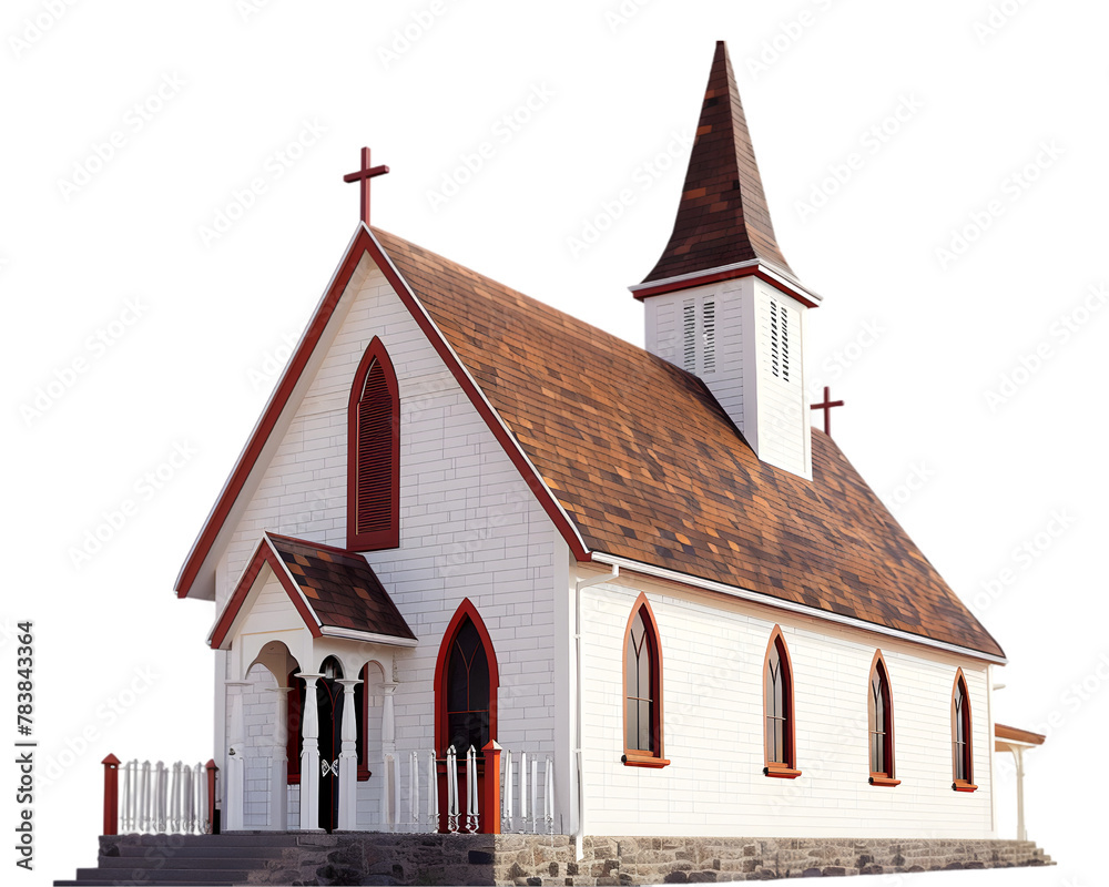 church building on transparent background