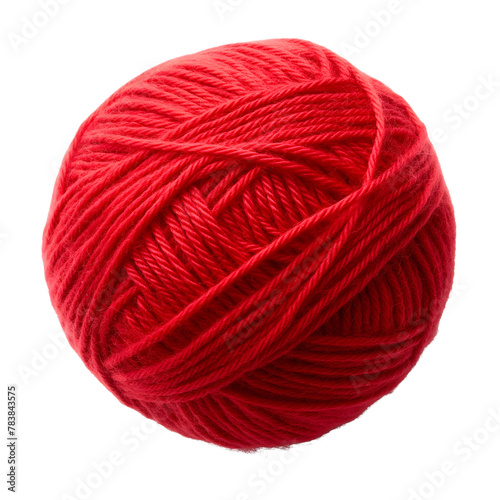 red yarn isolated on transparent background Generative Ai.