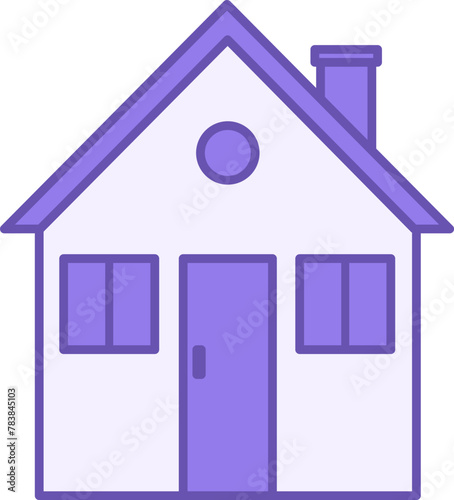 Colored House Icon. Vector Icon of House for Living. Real estate, Mortgage. Loan and Building Concept