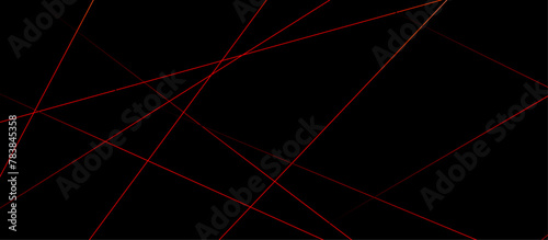 Abstract red and gold lines on black background. Luxury black background paper cut style with black and gold line. triangles background modern design. Vector illustration.	 photo