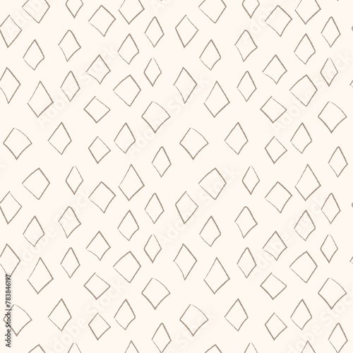 Vector seamless pattern with hand-drawn rhombuses. For printing, packaging, textiles, wallpaper, children's design