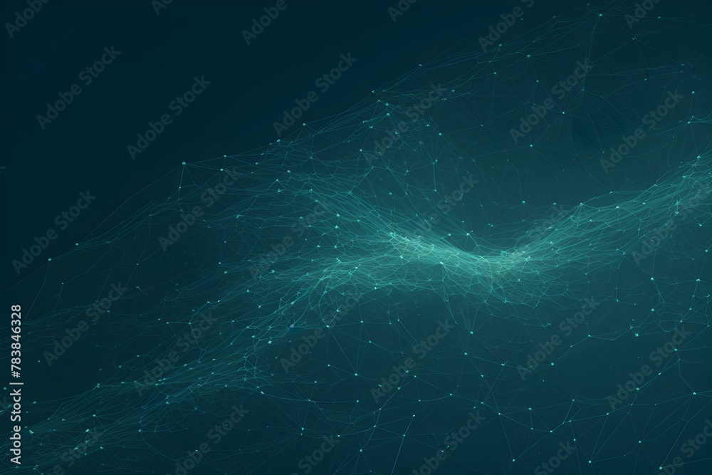 Captivating Blue Network Flow with Interconnected Dots in Serene Digital Landscape Captivating Blue Network Flow with Interconnected Dots in Serene Digital Landscape