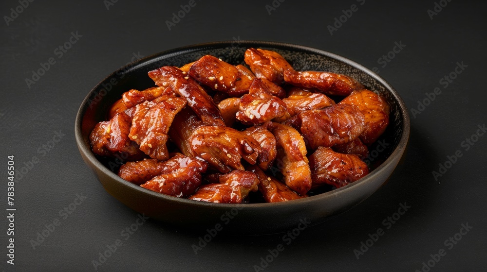 Chinese cuisine: Gabajou. The pieces of meat are deep-fried until lightly browned. Pork is served in sweet and sour sauce. 