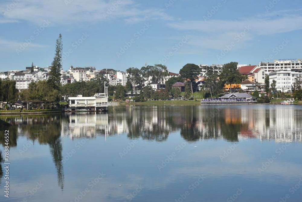 A peaceful morning on Xuan Huong lake, Da Lat A peaceful morning on Xuan Huong lake, Da Lat