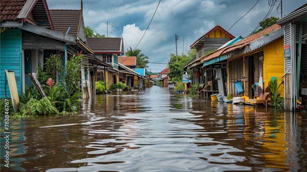 Natural disasters involving flooding of houses