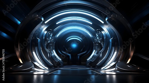 Captivating Futuristic Architecture in an Alien Science Fiction Interior Visualization