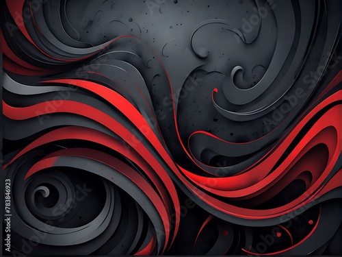  Black and red grunge abstract swirl corporate background design. Geometry design 