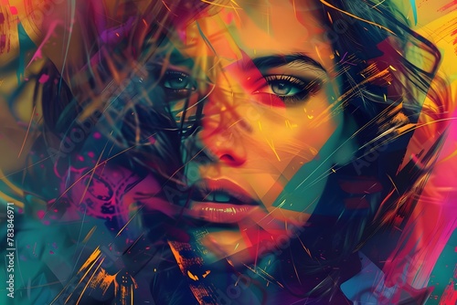 Abstract woman with radiant beauty