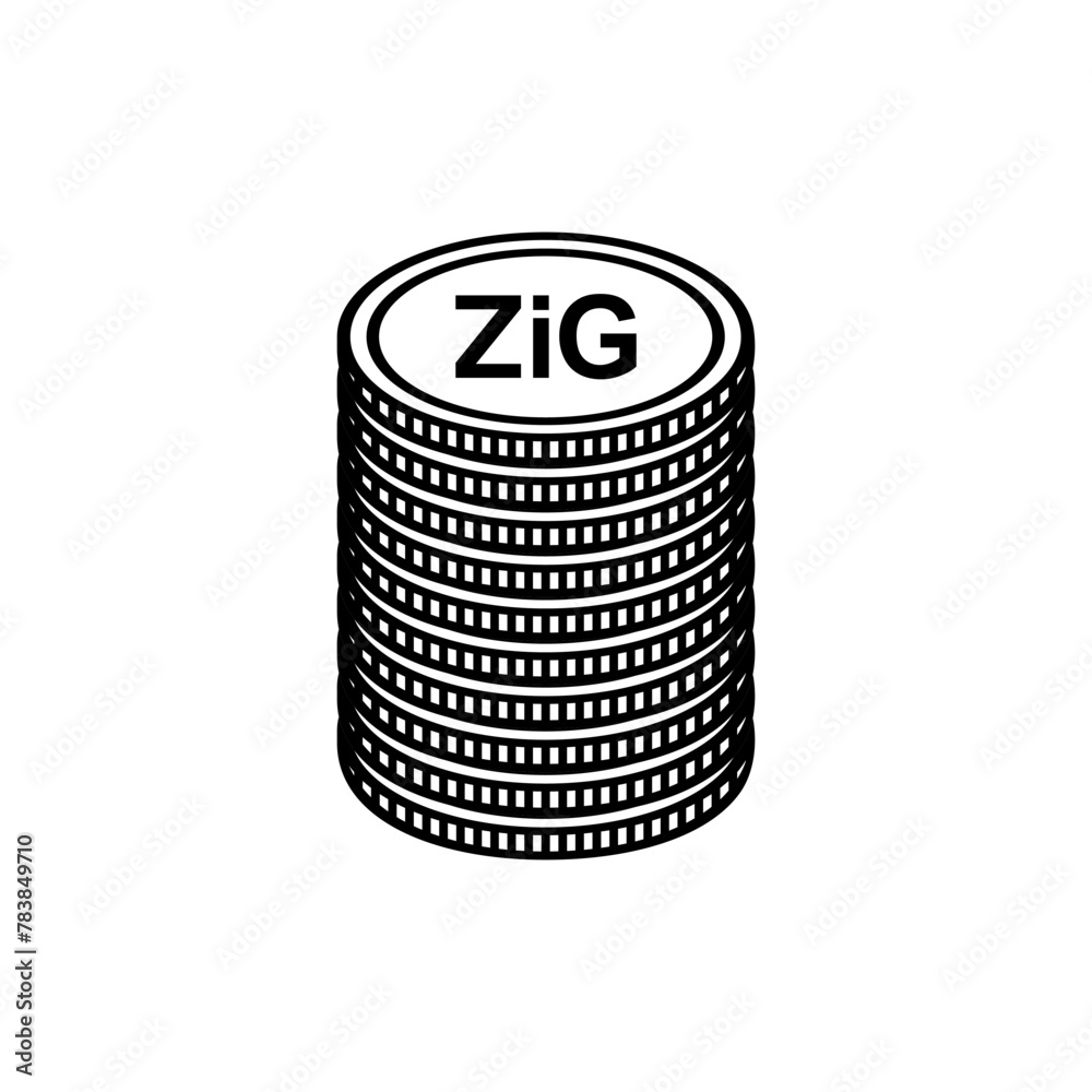 New Zimbabwe Currency Symbol, The Zimbabwe Gold Icon, ZiG Sign. Vector Illustration New Zimbabwe Currency Symbol, The Zimbabwe Gold Icon, ZiG Sign. Vector Illustration