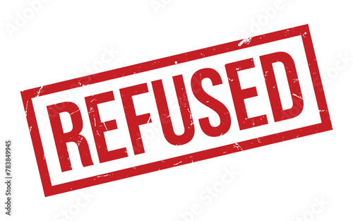 Red Refused Rubber Stamp Seal Vector