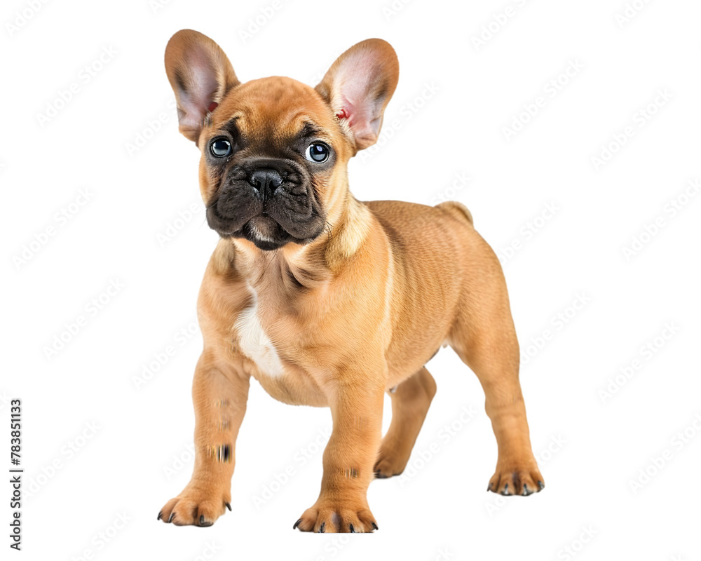 French bulldog puppy on transparent background