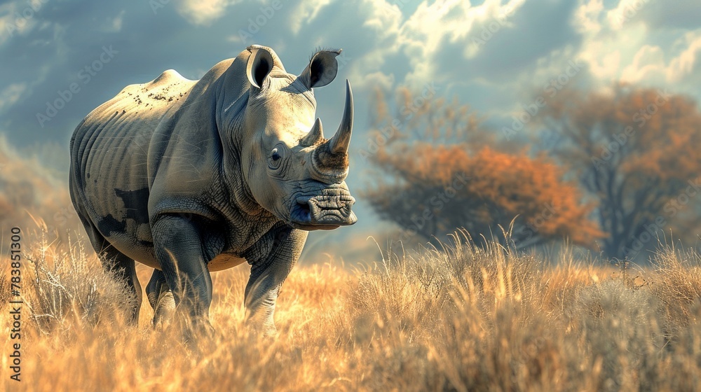 Obraz premium Big Rhino in their natural habitat