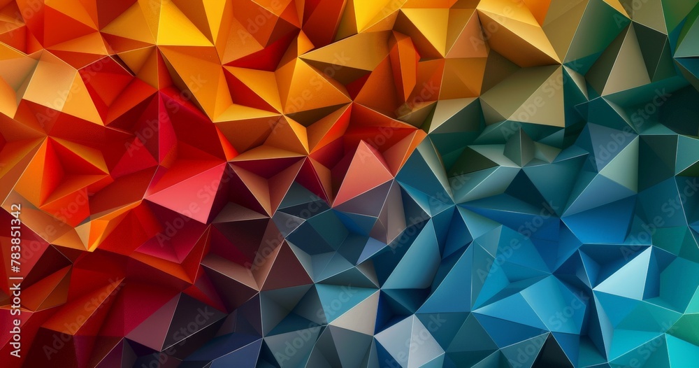 Abstract geometric colorful polygonal background, faceted texture, crystal wallpaper. Low poly surface.