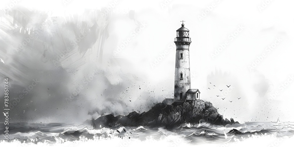 The Steadfast Lighthouse A Beacon of Safety Against the Relentless Ocean s Fury