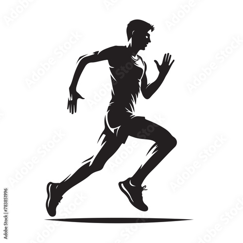 silhouette of a marathon runner