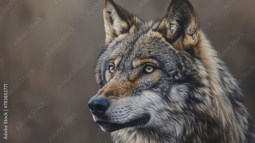 Grey Wolf Canes lupus Portrait