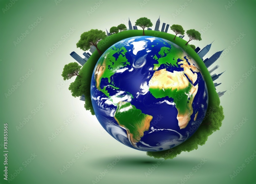 green earth with leaves