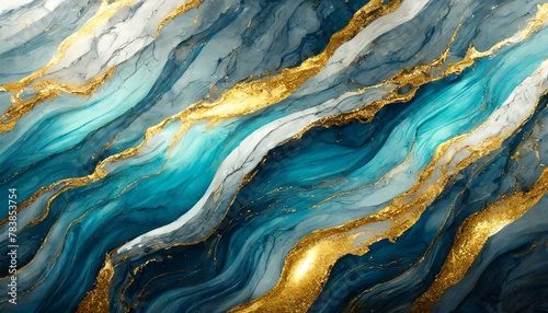 Blue background marble abstract texture pattern gold watercolor gray white dark paint green luxury. Background silver blue marble ombre wall color canvas fluid ink gradient water concrete wash art 