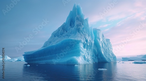 Iceberg - Hidden Danger And Global Warming Concept Generative AI photo