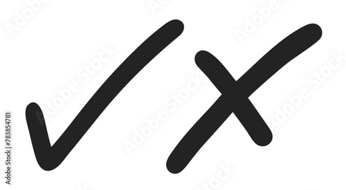 Check Mark and Cross Icon Illustration photo