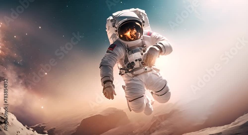 Astronaut Floating in Outer Space photo