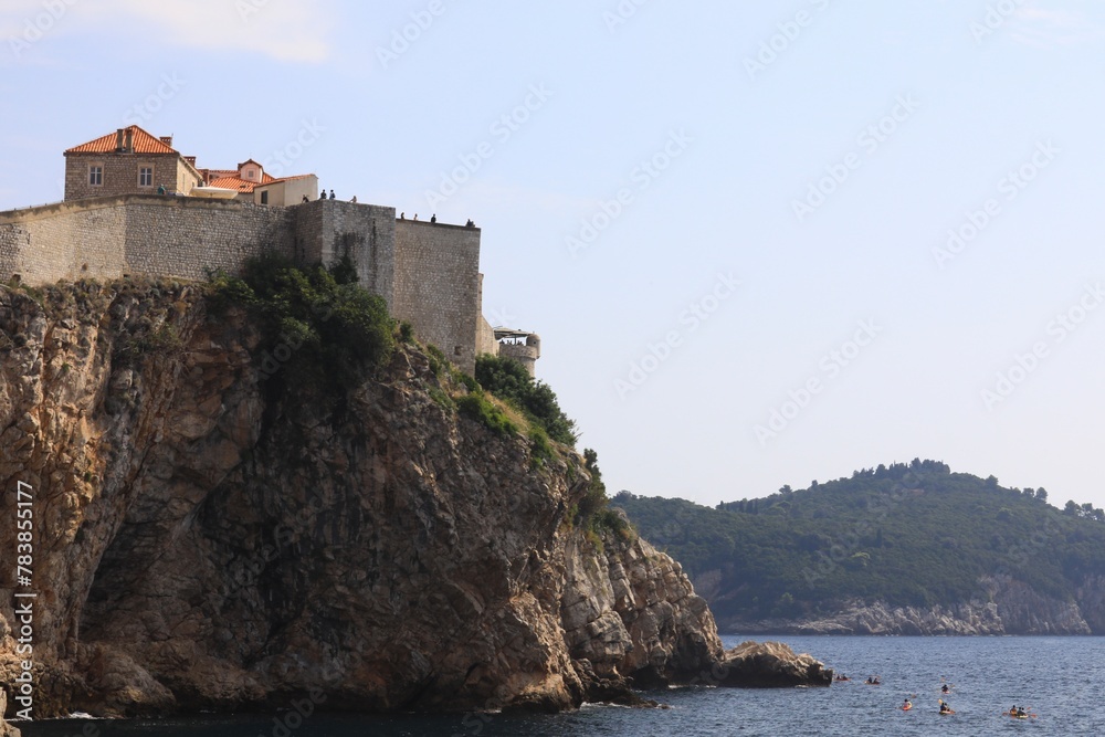 Outermost wall of Dubrovnik city on the Adriatic coast