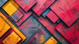 A lively geometric square abstract with a colorful texture, perfect for dynamic and modern backgrounds