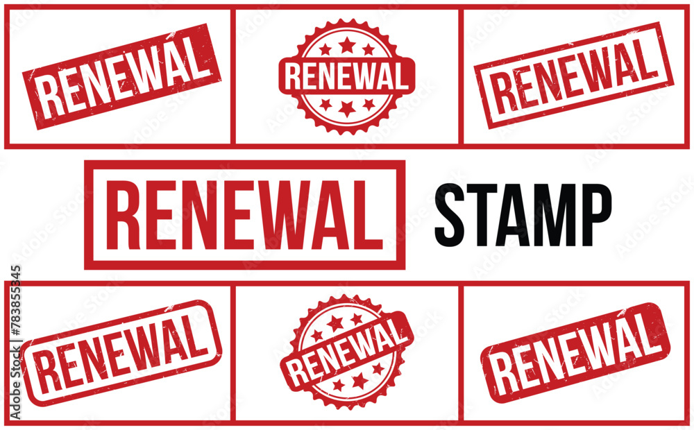 Renewal rubber grunge stamp set vector Renewal rubber grunge stamp set vector