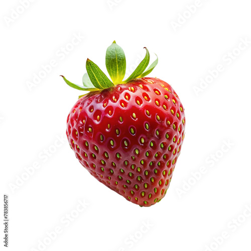 A vibrant red strawberry on transparent background