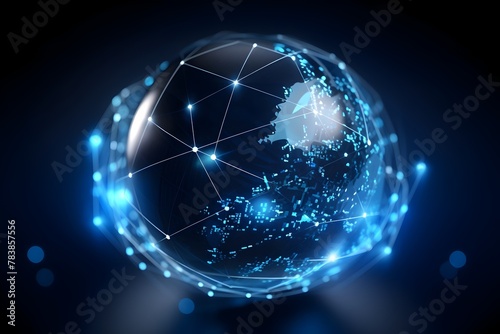Interconnected Global Digital Network Representing International Transformation and Futuristic Innovation © yelosole