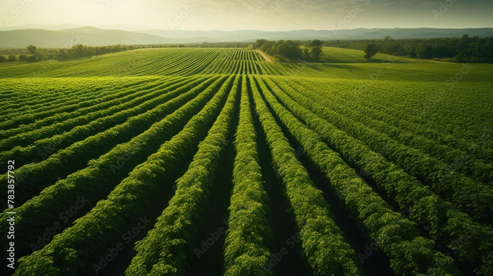 A Tapestry of Green: Aerial Vineyard Landscape