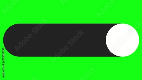 Graphic slider button on green chroma key background
