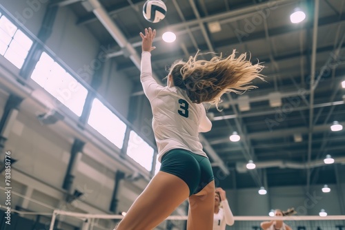 Elevated Performance: Volleyball Spike in the Making