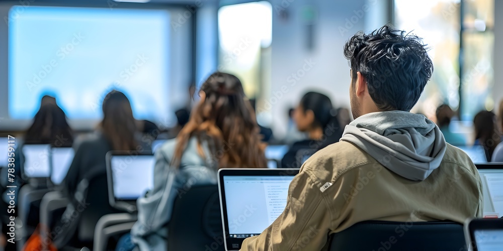 Fototapeta premium Teachers Attending Professional Development Workshop on Implementing Educational Technologies