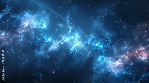 Space night sky blue background