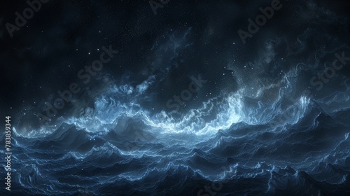 Space night sky blue background