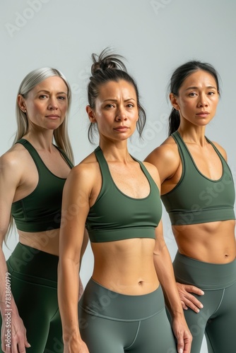Variety of Ages: Pretty Women in Green Activewear © Andrii 