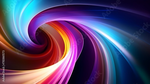 Vibrant Cosmic Vortex of Swirling Multicolor Energy and Fluid Motions in a Futuristic Digital Backdrop