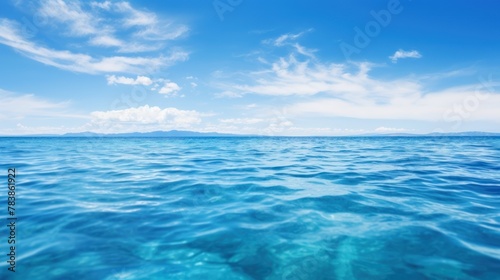  A very beautiful sea or ocean background Blue sea and blue sky 