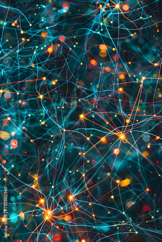 Abstract Representation of NX Neural Network With Color-Coded Variable Activation