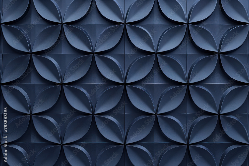 Minimalist geometrical 3d pattern. Dark grey blue luxury 3d surface texture. Background image. Created with Generative AI technology. Minimalist geometrical 3d pattern. Dark grey blue luxury 3d surface texture. Background image. Created with Generative AI technology.