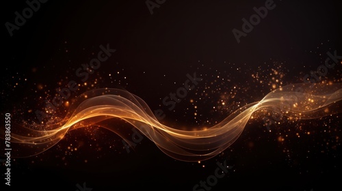  digital signature with particles, sparkling waves,  photo