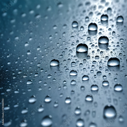 Drops of water on a glass. Macro image.
