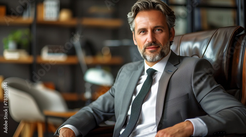 Confident Senior Businessman in Elegant Suit  Professional Leadership in the Office