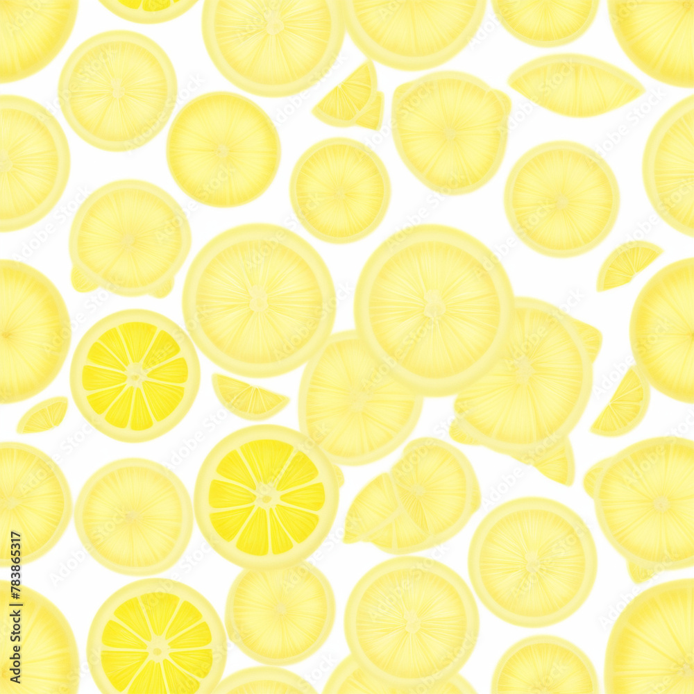 Lemons slices background. Illustration.