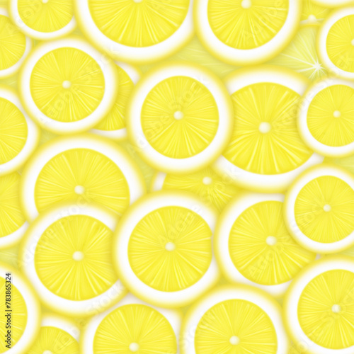 Lemons slices background, illustration.