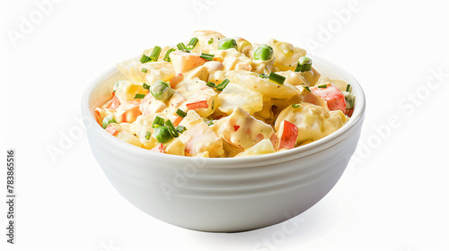 Delicious Bowl of Potato Salad Isolated