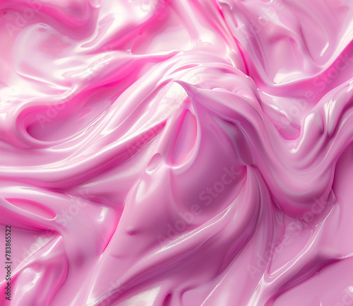 Cosmetic silky cream texture pink background AI-generated Image