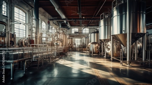 Interior of a modern brewery 