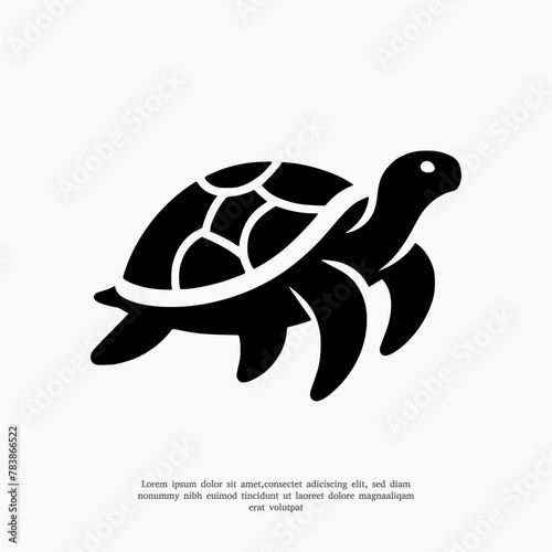 silhouette turtle logo design template icon